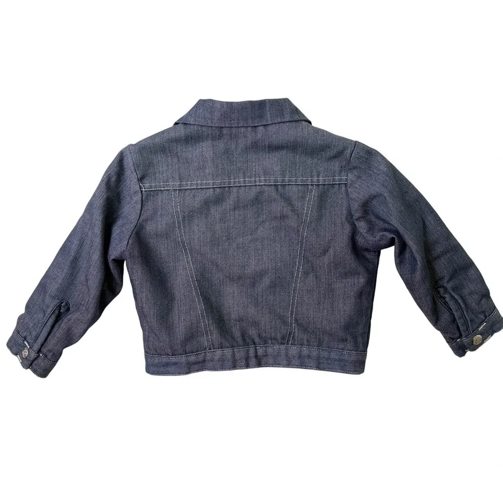 Vintage Sears Toughskins Boys Size‎ 5 Sherpa Lined Denim Trucker Jean Jacket 70s